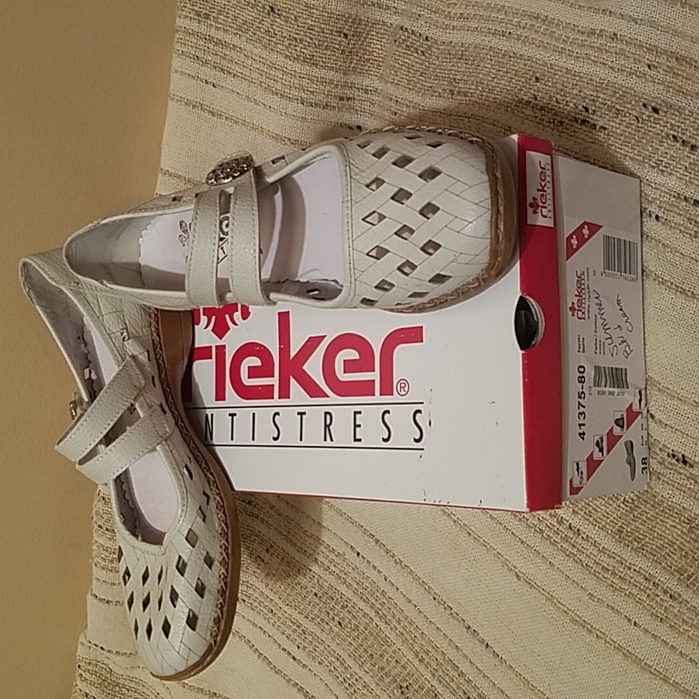 Rieker Women's  Drayton 41375 Casual Shoe, White, Size 7